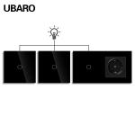EU Standard Dual Light Switch With Red/Blue Indicator Light