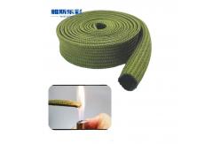 China Cotton Nylon Sleeve Green Mesh Braided Sleeving For Wiring Harness supplier