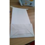 Square Bottom Tin Tie k White Kraft Paper Packaging Bag For Coffee / Snack Food for sale