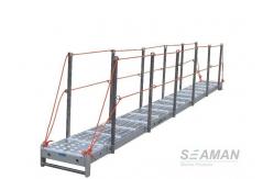 China CCS Aluminium Wharf Ladder With Hand Rails & Socket For Dock , Port supplier