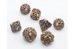 China Antiwear Portable Tiny Metal Dice , Durable Gemstone Polyhedral Dice Set supplier