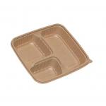 Customizable 3 Division Disposable Compostable To-Go Container Hinged Take Away Food Container Rice Husk Disposable Lunch Box for sale
