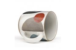 China Round Colorful Hand Painting Ceramic Coffee Mug Cup supplier