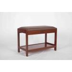 4.6KG Soild Modern Wood Furniture Walnut Shoe Storage Bench With PVC Leather for sale