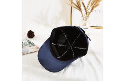 China Customized Blue Structured Printed Baseball Caps Quick Dry Reflective Logo supplier