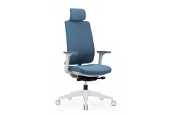 China Ergonomic Blue Rotating Fabric Mesh Office Chair With 3D Lifting Armrest supplier