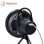 Lithium Battery Electric Camping Fan With LED Lantern 5 Inch for sale