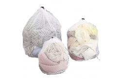 China Drawstring Binding Mesh Polyester Laundry Bag 50cmx60cm Customized Size supplier