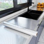 Matt Silver Foil Kitchen Stickers Self-Adhesive Wallpaper for Countertops and Furniture