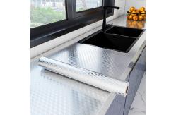 China Matt Silver Foil Kitchen Stickers Self-Adhesive Wallpaper for Countertops and Furniture supplier