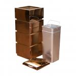 Wholesale High Quality Trash Dust Bin With Ashtray Stainless Steel Rectangle Lobby Hotel Use Metal Trash Bin With Ashtray for sale
