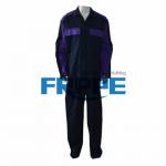 Cotton/Nylon Two Tone Blue Purple Fr Coveralls 220gsm For Oil Gas Industry for sale