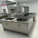 Polished Stainless Steel Lab Bench with Bolt Connection - Silver Finish for sale
