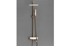 China Copper Black Champagne Wall Mounted Shower Faucet Set With Handle supplier