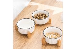 China Custom Ceramic Custom Pet Bowls Feeders Rounded Shape With Shelf supplier