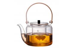 China Handmade 1000ml Clear Glass Teapot Borosilicate Material Eco Friendly supplier