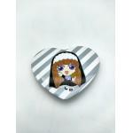 Safty Promotional Metal Pin Badges Heart Cool Girl Pneumatic Pressure Processing for sale