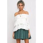 Womens Tops Blouses 2018 Off Shoulder Ruffle Top In White
