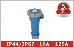 China Blue IP44 Industrial Power Socket Pin And Sleeve Electrical Connectors supplier
