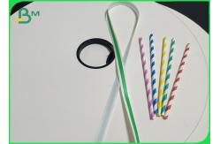 China Width 13 - 15mm FDA Food Grade Stripe Drinking Straw Paper Roll supplier
