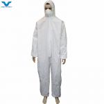 White Disposable Hooded Coverall For Water Proof Function Polyethylene Material for sale