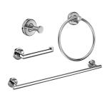 SS304 Towel Bar 4 Piece Bathroom Hardware Sets Wall Mounted Bathroom Holder Sets for sale