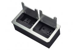 China Rectangle Desk Power Outlet Aluminum Brush Convenient Installation supplier