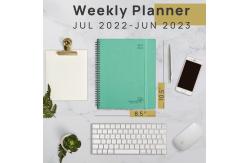 China OEM ODM Black Weekly Planner 2023 2024 With Vegan Leather Cover supplier