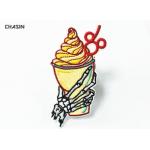 Food Hamburger Custom Embroidered Patches For Clothes / Bag Recycled