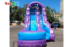 China Giant Garden Games Water Inflatable Water Slide Purple Inflatable Double Slides supplier