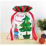 Christmas Present Wrapping CPE PE Plastic Drawstring Bags