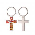 Fashion Metal Christian Sublimation Blank Cross Keychain for sale