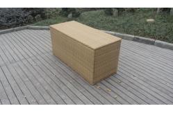 China Resin Wicker Storage Box , All Weather Plastic Rattan Cushion Box supplier