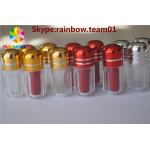 Blue/Gold/Red/Silver Capsule Pills Shape Bottle With Metal Capsex pill bottle container plastic pill bottles for sale for sale