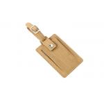 Wood Grain Travel Luggage Tag Personalized Genuine Leather PU for sale