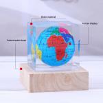 Polygonal Cylindrical Plexiglass Crystal Globe Paperweight , Clear Resin Paperweight