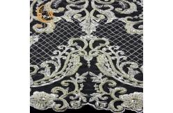 China MDX Fashion Knitted Beaded Lace Trim Luxury Handmade 140cm Width supplier