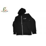 Plain Black Zip Up Hooded Sweatshirt Jacket Wrinkle Free For Athletic Running for sale