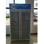 Easy Cleanup 884L Commercial Display Fridge Fresh Keeping Double Door Glass Cooler for sale