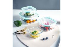 China Large Food Airtight Storage Containers Glass Plastic Cover supplier