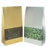 Yellow Silvery Matte Finish Plastic Packaging Bag With Square Bpttom For Tea for sale