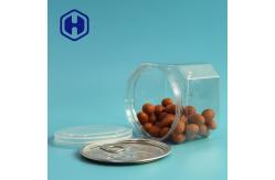 China Bulk Square 430ml clear PET Can for Peanut Nuts Leak Proof supplier