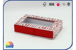 China Ribbon Handle Two Piece Gift Package Drawer Box With Visible Window supplier