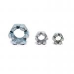 GB6178 Slotted And Castle Hexagon Nut Blue White Zinc Plated for sale