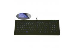 China Washable Medical Industrial Silicone Backlit Keyboard With Low-profile Keys supplier