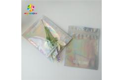 China Brightly Laser Cosmetic Packaging Bag  With Clear Front / Back Holographic supplier
