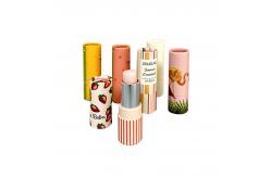 China Recyled Lip Balm Tubes Cardboard Cylinder Packaging With Push Tab supplier