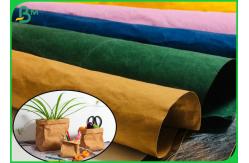 China Anti - Aging Light Texture Washed Kraft Fabric For Hand Bags Raw Material supplier