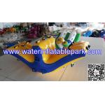 0.9mm PVC Tarpaulin Inflatable Water Park Toys , Yellow Inflatable Water Rocker for sale