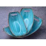 Nordic Style 9.25 11.25 Ceramic Dinner Plate With Handle for sale
